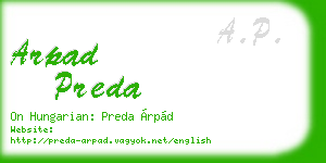 arpad preda business card